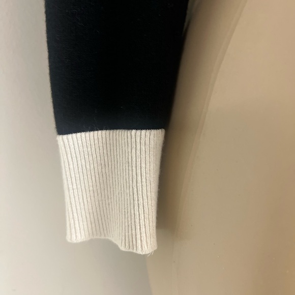 Theory Black and White Colorblock Blouse - Picture 4 of 5